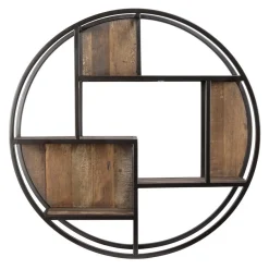 Etagère murale ronde SIXTINE 3 niveaux 3 niches