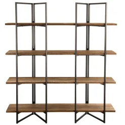 Etagère SIXTINE 4 Niveaux Bois Teck Recyclé Acacia Mahogany Et Métal