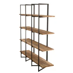 Etagère SIXTINE 4 Niveaux Bois Teck Recyclé Acacia Mahogany Et Métal