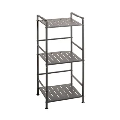 Etagères en métal peint époxy anthracite en tube d'acier