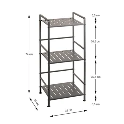 Etagères en métal peint époxy anthracite en tube d'acier