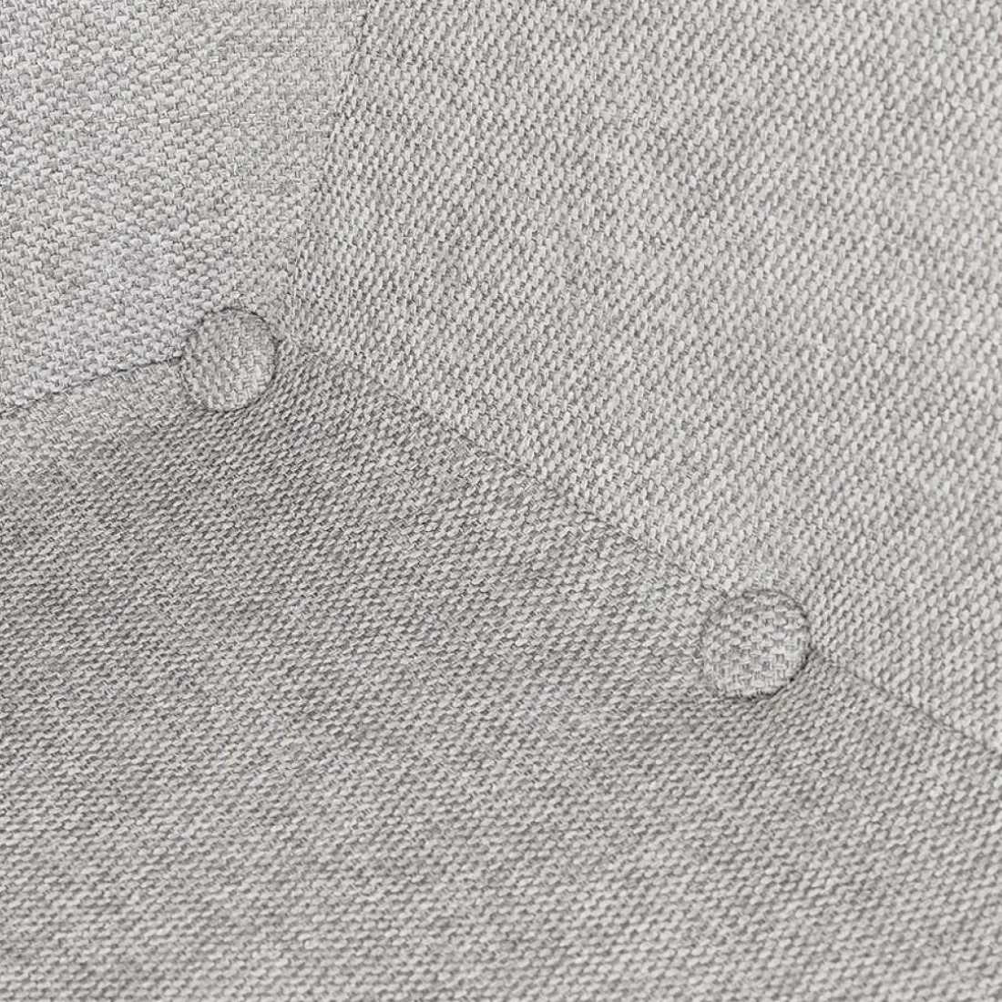 Fauteuil à oreille 'ROBY' en tissu gris et pieds en bois