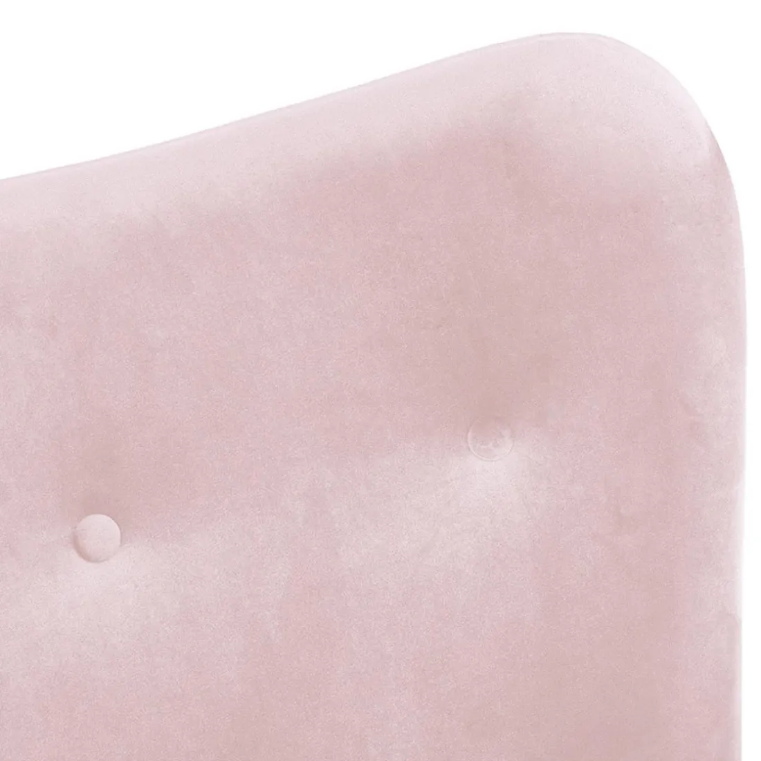 Fauteuil à oreilles 'RUBEN' en velours rose et pieds en bois noir