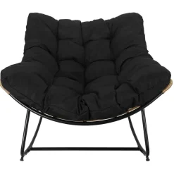 Fauteuil A Bascule Coussin noir
