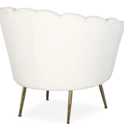 Fauteuil arrondi style boudoir glamour Andersen Tissu bouclette Crème