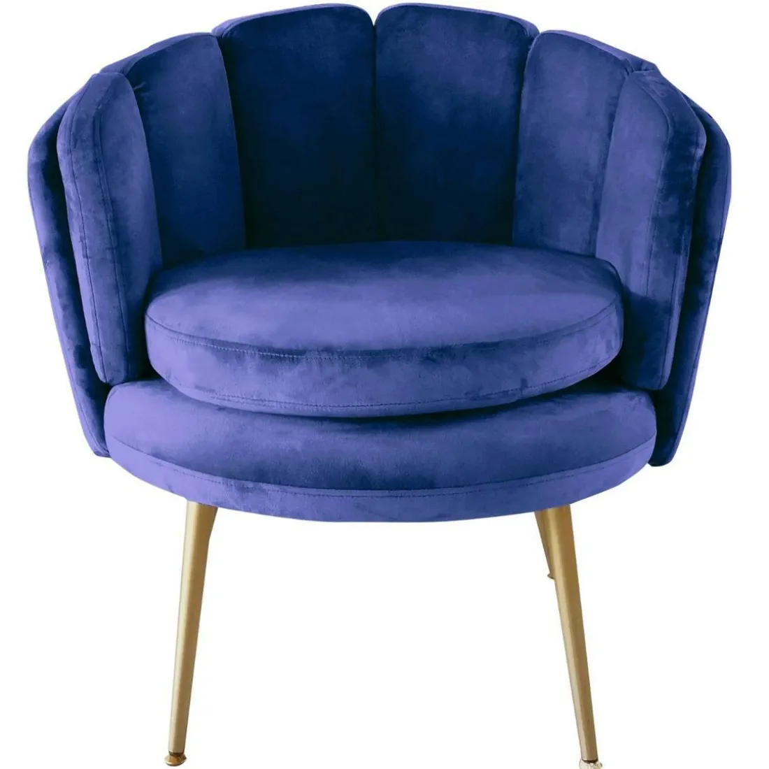 Fauteuil arrondi Velours Bleu