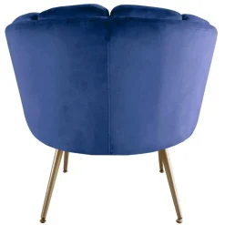 Fauteuil arrondi Velours Bleu