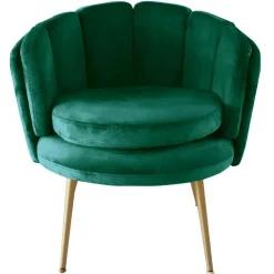 Fauteuil arrondi Velours Vert COKILL