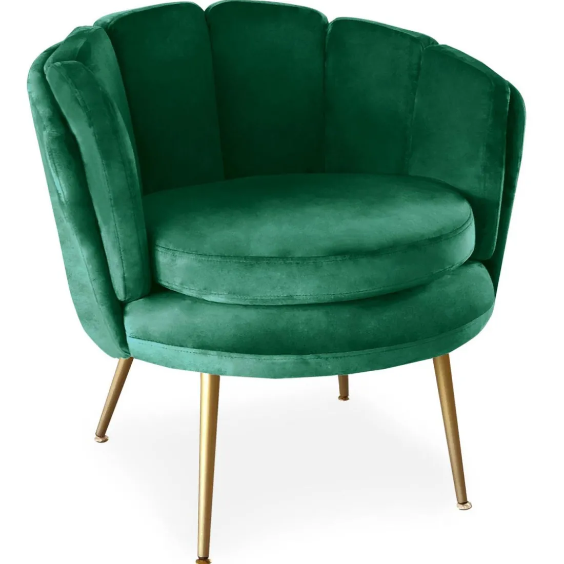 Fauteuil arrondi Velours Vert COKILL