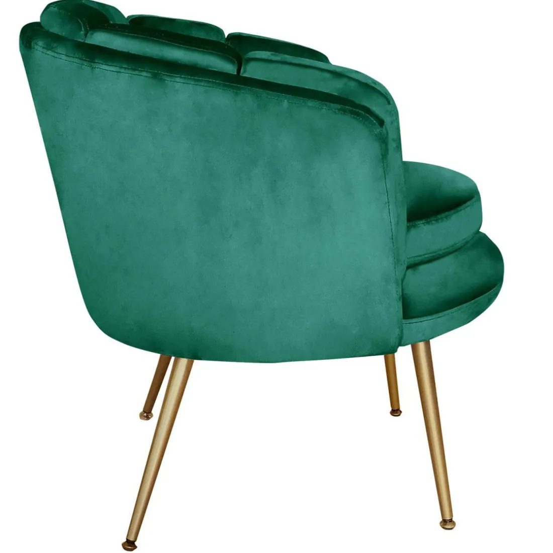 Fauteuil arrondi Velours Vert COKILL