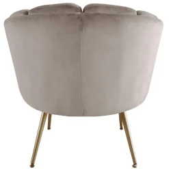 Fauteuil arrondi Velours Taupe COKILL