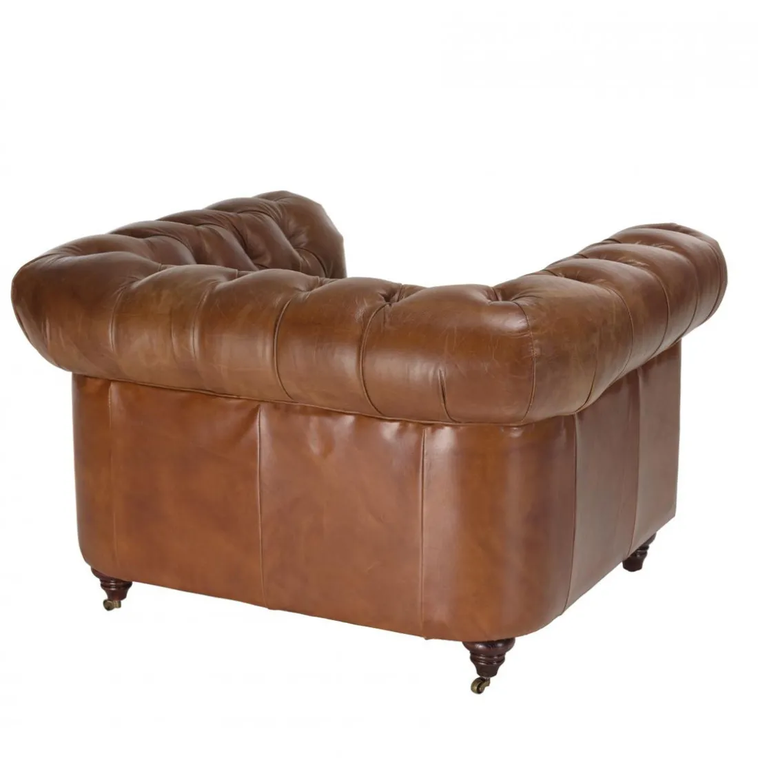 Fauteuil chesterfield 1 place vintage cuir GASTON
