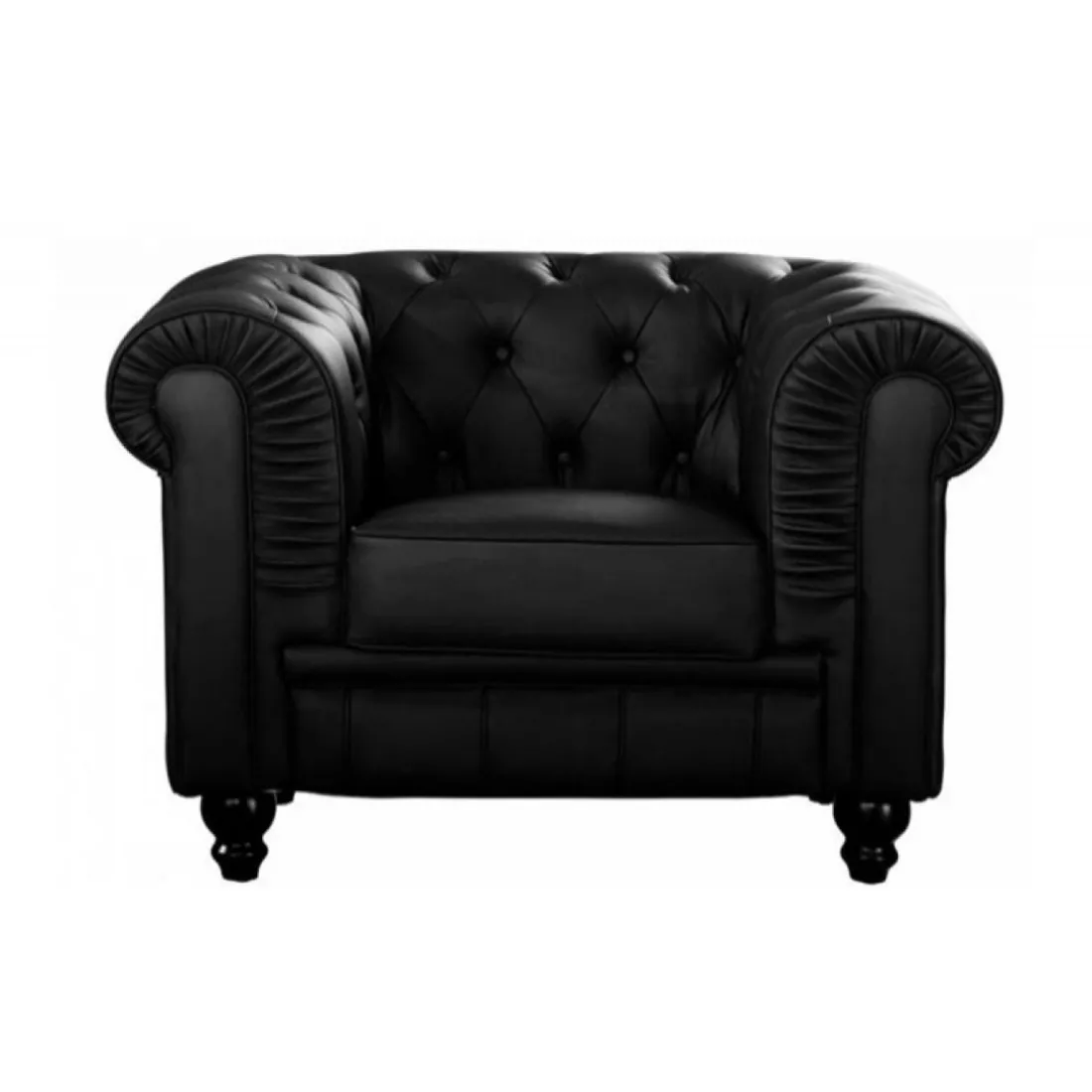 Fauteuil Chesterfield simili Noir