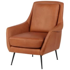Fauteuil cuir marron
