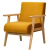 Fauteuil de salon avec structure bois jaune