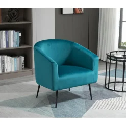 Fauteuil de salon design en Velours Bleu