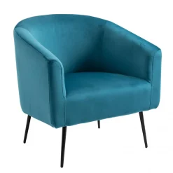Fauteuil de salon design en Velours Bleu