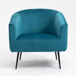 Fauteuil de salon design en Velours Bleu