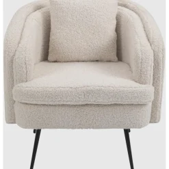 Fauteuil de salon design pieds en métal Blanc
