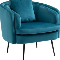 Fauteuil de salon design pieds en métal Bleu