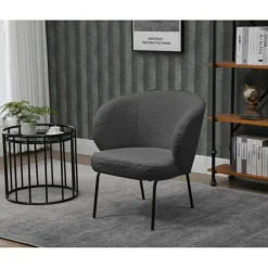 Fauteuil de salon design scandinave en Laine gris