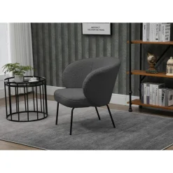 Fauteuil de salon design scandinave en Laine gris