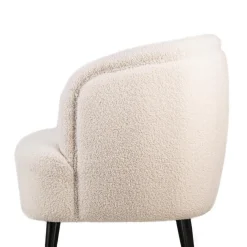 Fauteuil de salon design scandinave et pieds métal blanc