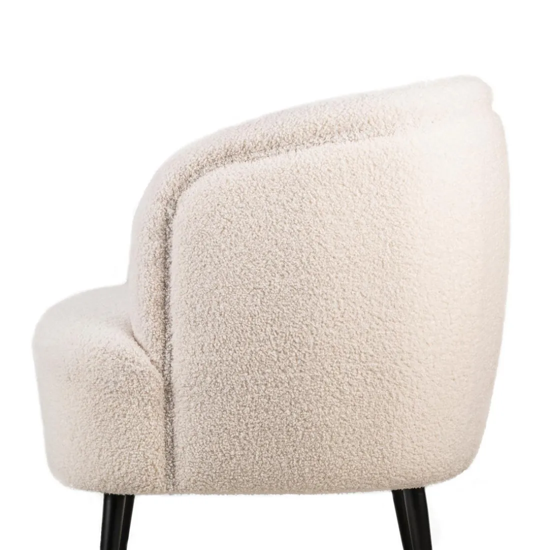 Fauteuil de salon design scandinave et pieds métal blanc