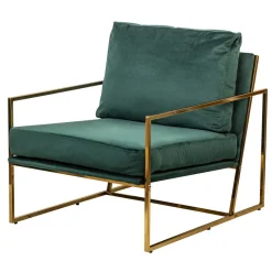Fauteuil de Salon Design Vert Pieds Metal