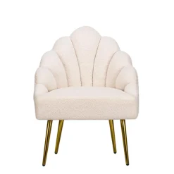 Fauteuil de Salon Design Pieds Metal BOLGE-BLANC