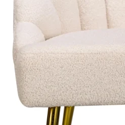 Fauteuil de Salon Design Pieds Metal BOLGE-BLANC