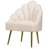 Fauteuil de salon design en tissu blanc