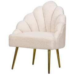 Fauteuil de salon design en tissu blanc
