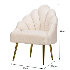 Fauteuil de salon design en tissu blanc