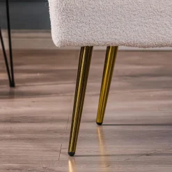 Fauteuil de salon design en tissu blanc