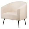 Fauteuil de salon design scandinave pieds métal beige
