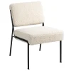Fauteuil de Salon Scandinave Design Pieds Metal NAIROBI-BLANC