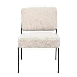 Fauteuil de Salon Scandinave Design Pieds Metal NAIROBI-BLANC