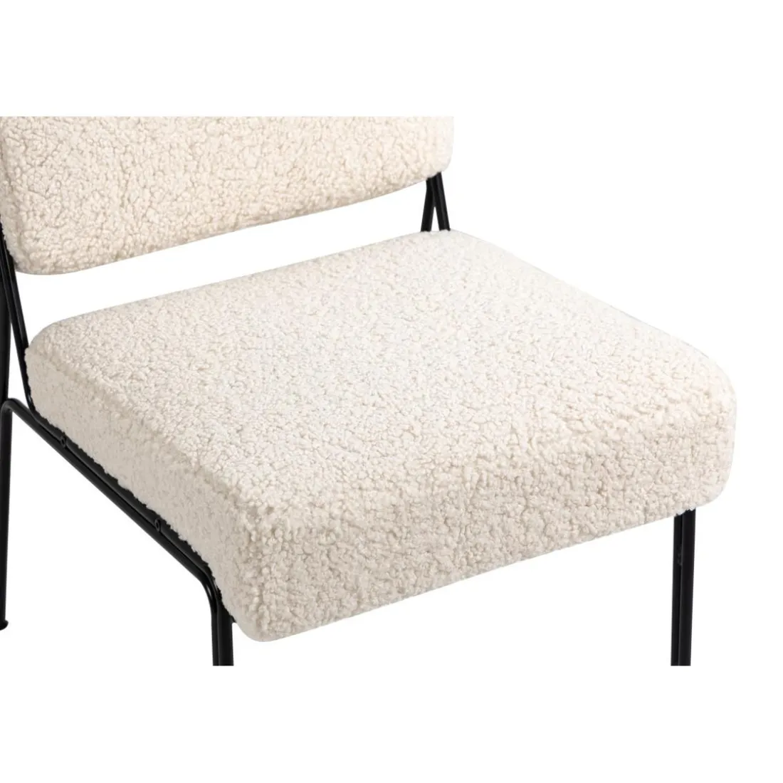 Fauteuil de Salon Scandinave Design Pieds Metal NAIROBI-BLANC