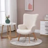 Fauteuil de salon scandinave pieds en bois Blanc