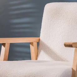 Fauteuil de Salon Scandinave avec Structure Bois LOUIS-BLANC