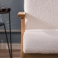 Fauteuil de Salon Scandinave avec Structure Bois LOUIS-BLANC