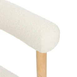 Fauteuil de table Adria bois bouclette blanche