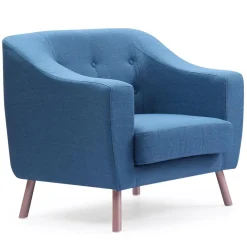 Fauteuil Design Tissu Bleu SUSON