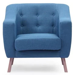 Fauteuil Design Tissu Bleu SUSON