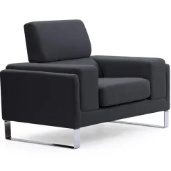 Fauteuil Design Tissu Noir BATO