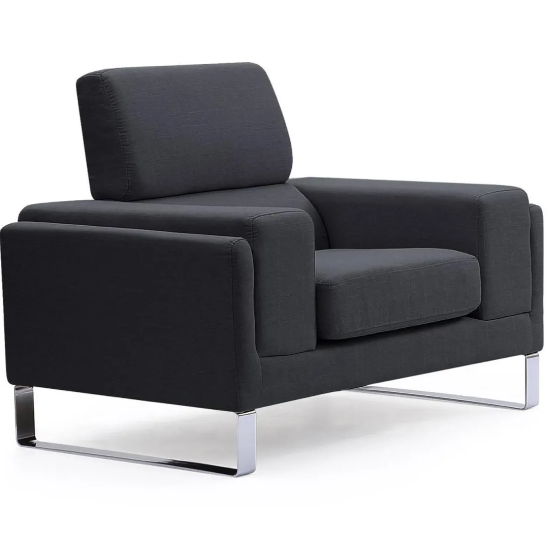Fauteuil Design Tissu Noir BATO