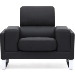 Fauteuil Design Tissu Noir BATO