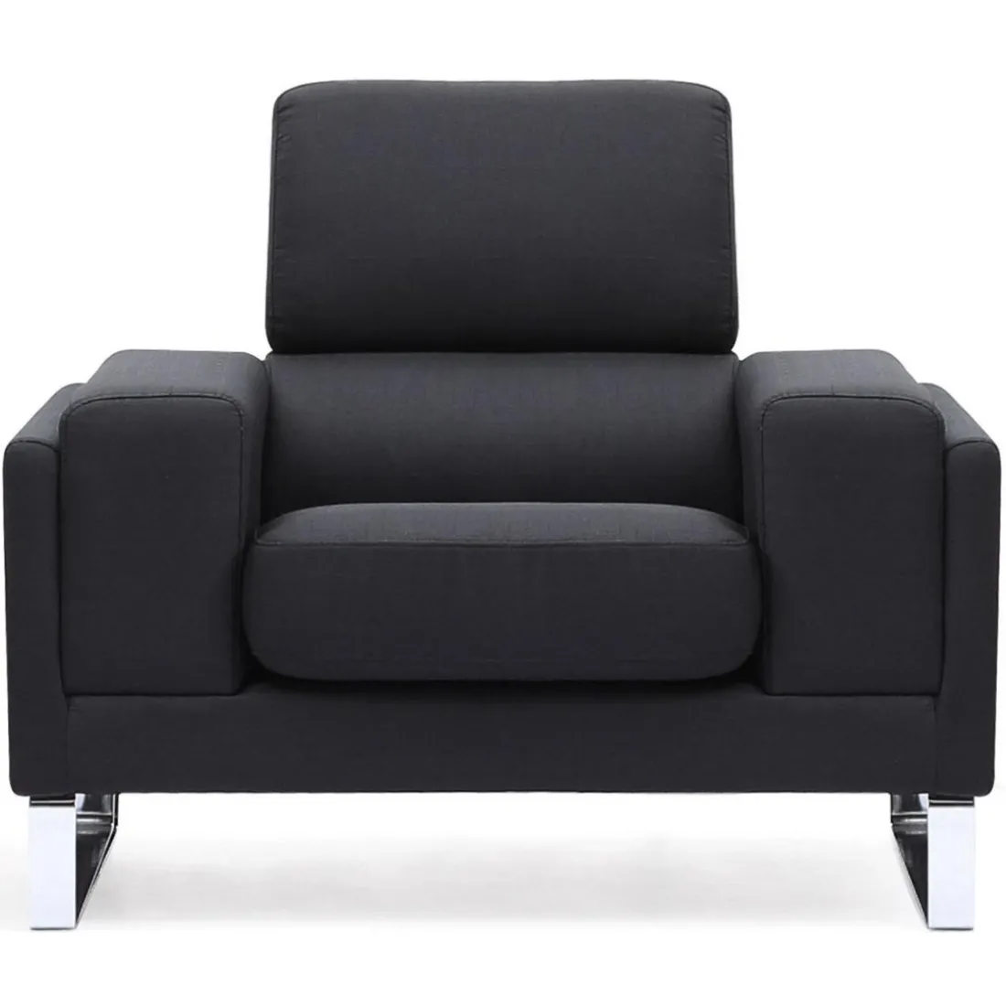 Fauteuil Design Tissu Noir BATO