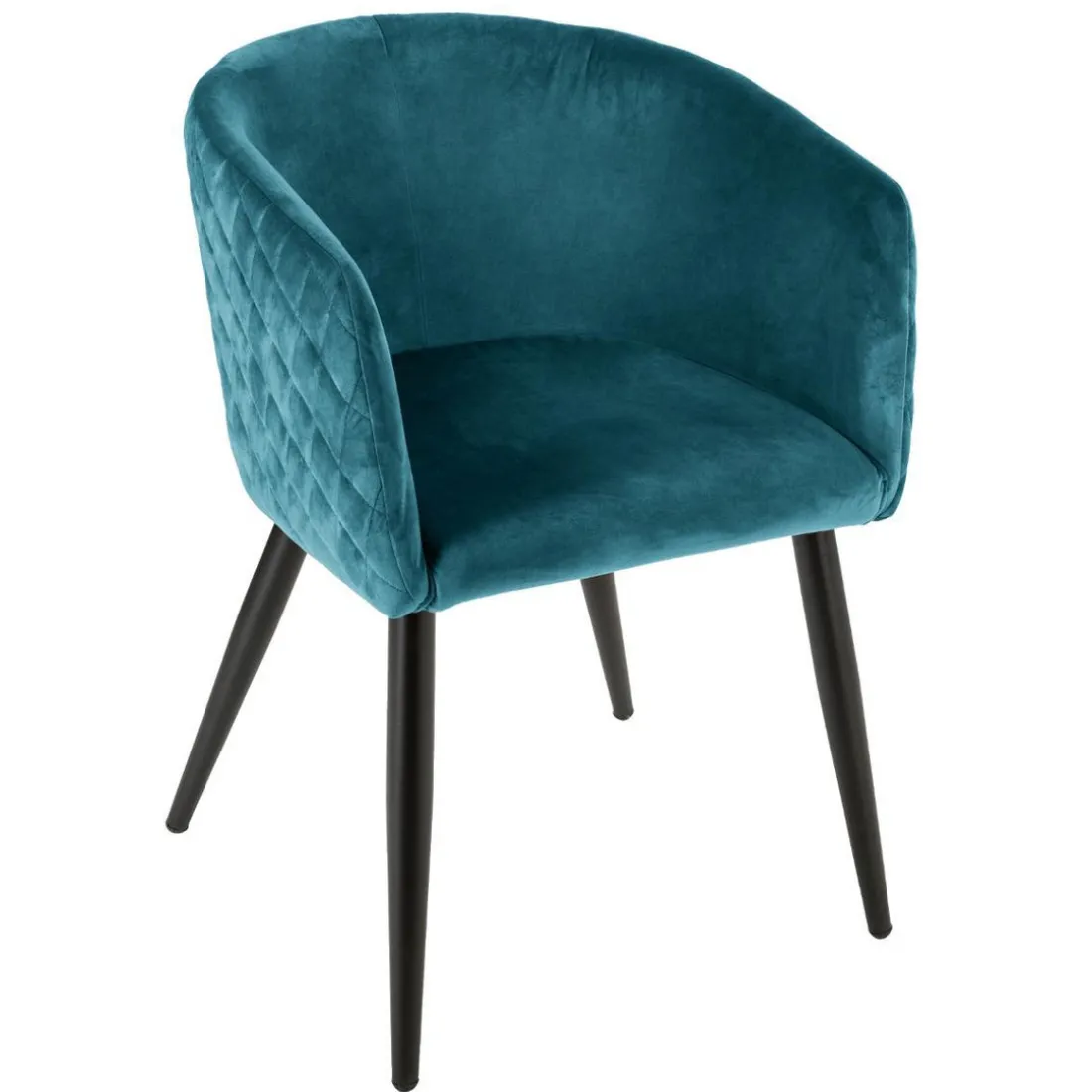 Fauteuil Dîner Velours Bleu Marlo